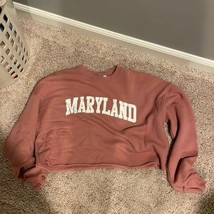 cropped university of maryland sweatshirt